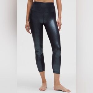 LULULEMON Align Ribbed High Rise Leggings 25” - Foil Print Black Night 14